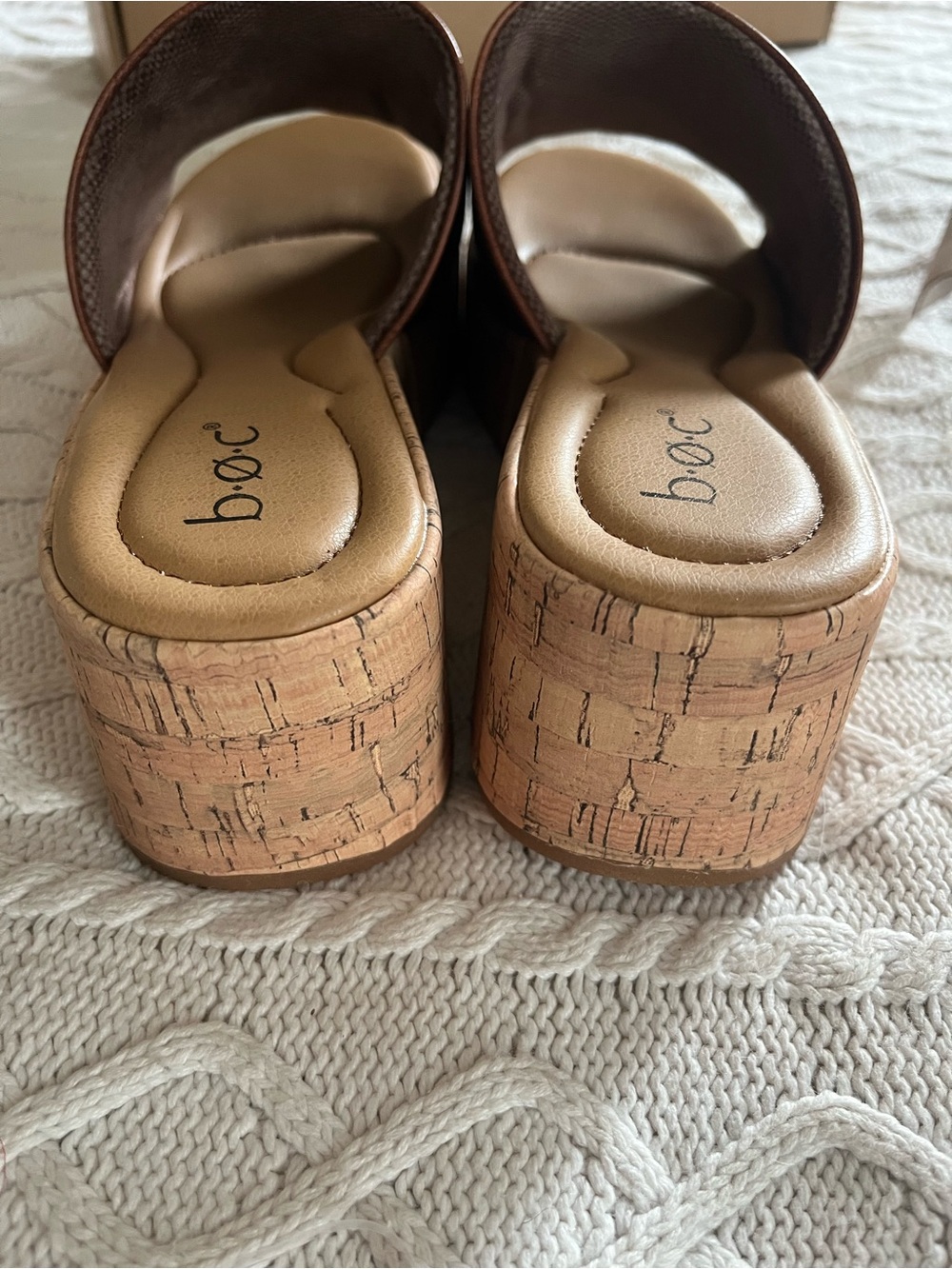 b.o.c. Dark Tan (Brown)”Savia” Wedge Slide Women’s Size 9 - Picture 10 of 13